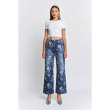 HIGH RISE WIDE LEG EMBELLISHMENT: RICH BLUE / 30