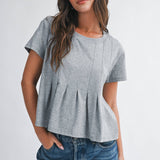 8613HK Pleated Swing Tee Top