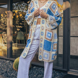 Granny Square Crochet Patchwork Duster Cardigan