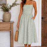 Hyve Sage Green Striped Dress