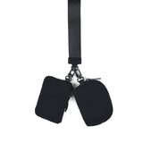 ,,,.0810 Dual Pouch Wristlet Keychain Wallet SI-26443: BLACK/BLACK LEOPARD-170269 / OS