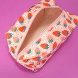 STRAWBERRY WESTERN BOW MAKEUP COSMETIC POUCH BAG | 40P544: BOW CHERRY