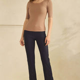 Pure Comfort Modern Mid Sleeve Ribbed Fitted Top