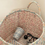 Boho Organizer Tote Floral Quilted Storage Basket
