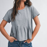8613HK Pleated Swing Tee Top