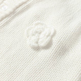 3D Floral Spaghetti Straps Sweater Vest (S-XL): White / Missy / L
