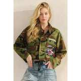 Camo Sequins Contrast Jacket: Camo Sequin / S