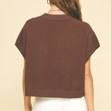 DROPPED SHOULDER SWEATER TOP Black / S