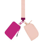,,,.0810 Dual Pouch Wristlet Keychain Wallet SI-26443: BLACK/BLACK LEOPARD-170269 / OS