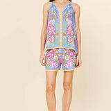 Sleeveless Border Print Top: Sweet Pea / S