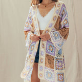 Granny Square Crochet Patchwork Duster Cardigan