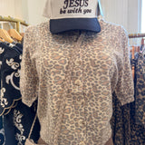 Button Down Leopard Top
