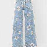 SUPER HIGH RISE FLORAL EXTREME VINTAGE FLARE JEANS T7443FRL: FLORAL PRINT / 24
