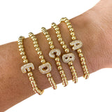 CZ Initial Bubble Bracelet : D