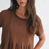 8613HK Pleated Swing Tee Top