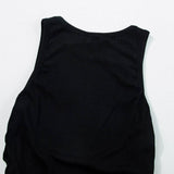 Women's  Plain Ruched Side Slim Tank Top: Apricot Pink / 95%Polyester+5%Elastane / S