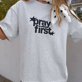 Pray First Heavyweight Tee: XS