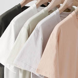Basic cotton tee crewneck short sleeve top -20 colors