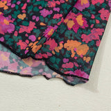Spring Western Retro Floral Printed Mock Neck Mesh Top (S-4X: Multi-Colored / S