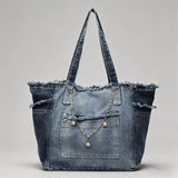 Frayed Edge Denim Tote Bag