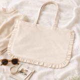 Canvas Ruffle Tote | Canvas Tote Bag | Unbranded Canvas Tote