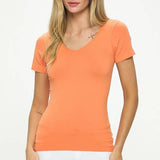 Seamless Reversible V-Neck Short Sleeve Top
