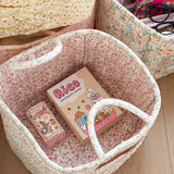 Boho Organizer Tote Floral Quilted Storage Basket