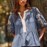 Solid Airflow Peplum Blouse : Basil Green / S