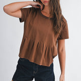 8613HK Pleated Swing Tee Top