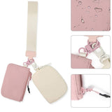 ,,,.0810 Dual Pouch Wristlet Keychain Wallet SI-26443: BLACK/BLACK LEOPARD-170269 / OS