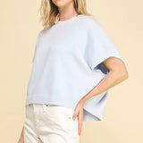 DROPPED SHOULDER SWEATER TOP IVORY / M