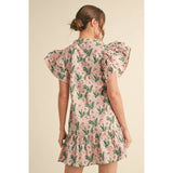 Floral print dress: YELLOW / S