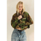 Camo Sequins Contrast Jacket: Camo Floral / M