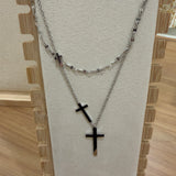 Double Layer Cross Necklace