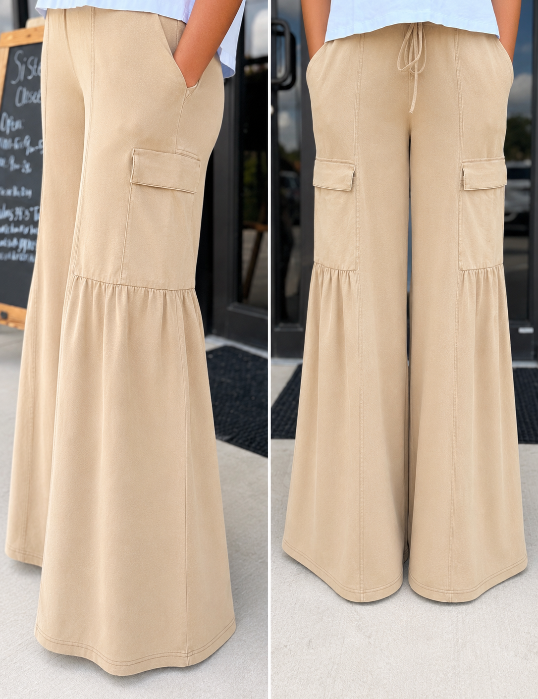 Mineral Washed Round Neck Top