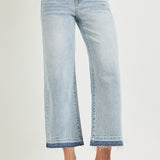 Risen High Rise Crop Wide Leg Cube Print Jean