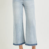 Risen High Rise Crop Wide Leg Cube Print Jean