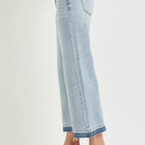 Risen High Rise Crop Wide Leg Cube Print Jean