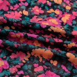 Spring Western Retro Floral Printed Mock Neck Mesh Top (S-4X: Multi-Colored / S