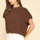 DROPPED SHOULDER SWEATER TOP Black / L