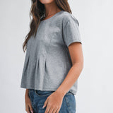 8613HK Pleated Swing Tee Top