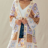 Granny Square Crochet Patchwork Duster Cardigan