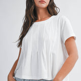 8613HK Pleated Swing Tee Top
