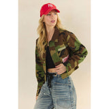 Camo Sequins Contrast Jacket: Camo Floral / L