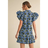 Floral print dress: YELLOW / L