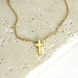 CLASSIC MINI CROSS NECKLACE | 47N15737-CROSS: GOLD