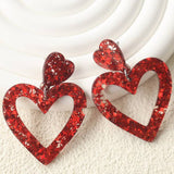 Valentine's Day Heart Shape Earrings ZK662: Multi / One Size