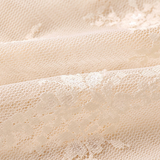 Semi Sheer Mesh Floral Lace Layering Top: Caramel / XL