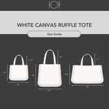White Canvas Ruffle Tote | Tote Bags | Cotton Canvas Totes