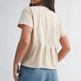 8613HK Pleated Swing Tee Top